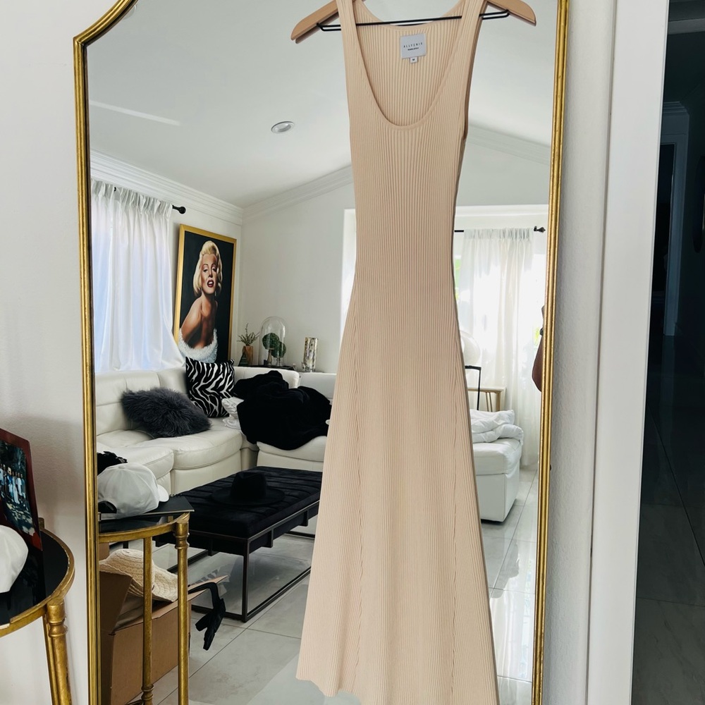 ALLFENIX seamless  Ribbed Knit  Maxi Dress